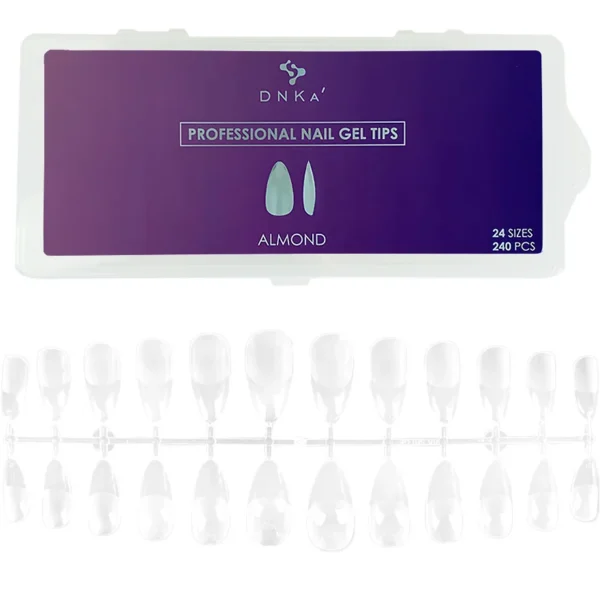 PROFESSIONAL NAIL GEL TIPS "DNKa", ALMOND 240pcs