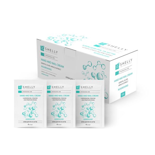 Crema para manos y uñas con queratina plata y extracto de árnica SHELLY 4 ml×100 unidades