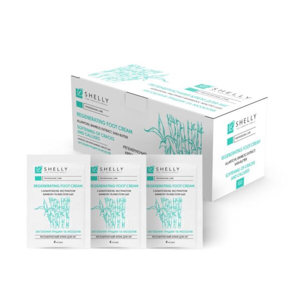 Crema regeneradora para pies con alantoína extracto de bambú y manteca de karité SHELLY 4 ml×100 unidades